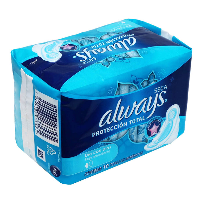 Toallas Always Prot Total Seca Con 10 - WeCare Pharma