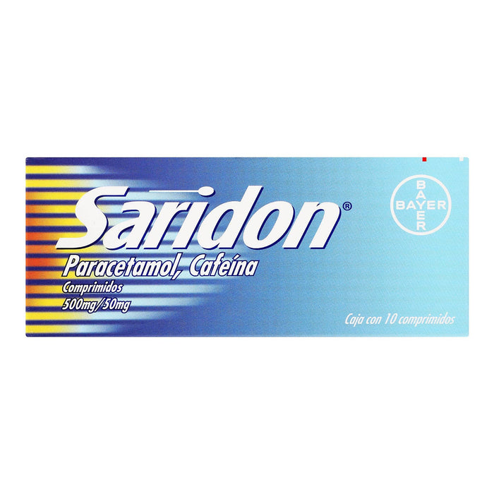 Saridon 500Mg/50Mg Con 10 Comprimidos (Paracetamol/Cafeina) - WeCare Pharma