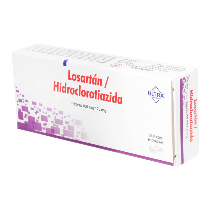 Losartan/Hidroclorotiazida 100Mg/25Mg Con 15 Ultra Tabletas - WeCare Pharma