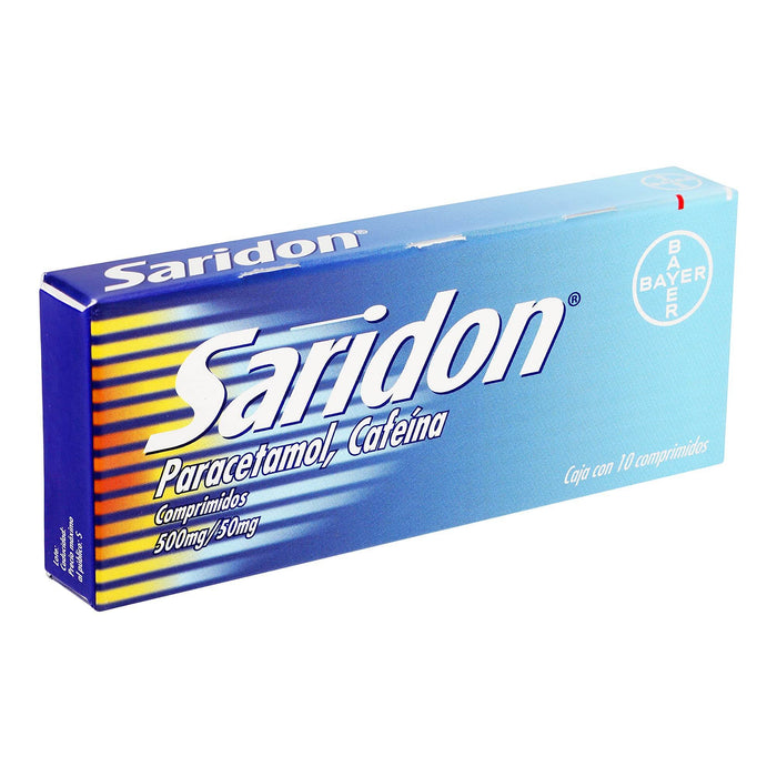 Saridon 500Mg/50Mg Con 10 Comprimidos (Paracetamol/Cafeina) - WeCare Pharma
