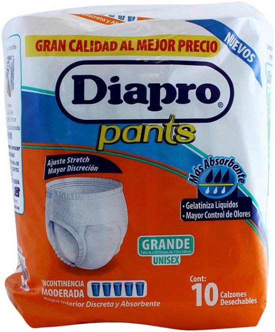 Pañal Adulto Diapro Pants Grande Con 10 - WeCare Pharma