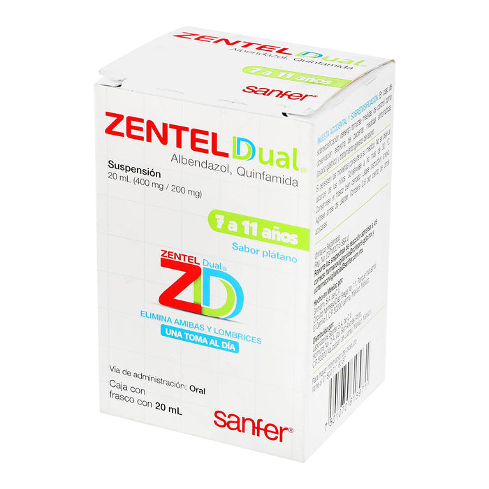 Zentel Dual Infantil Suspensión 400Mg/200Mg 20Ml (Albendazol/Quinfamida) - WeCare Pharma