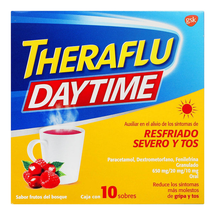 Theraflu Daytime Sobres 650Mg/20Mg/10Mg Con 10 Frutos (Paracetamol/Dextrometorfano/Fenilefrina) - WeCare Pharma