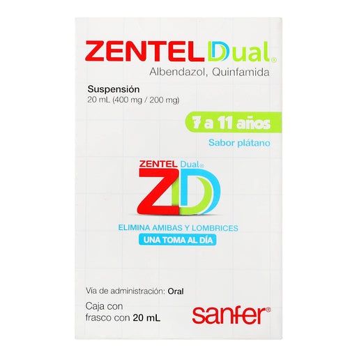 Zentel Dual Infantil Suspensión 400Mg/200Mg 20Ml (Albendazol/Quinfamida) - WeCare Pharma