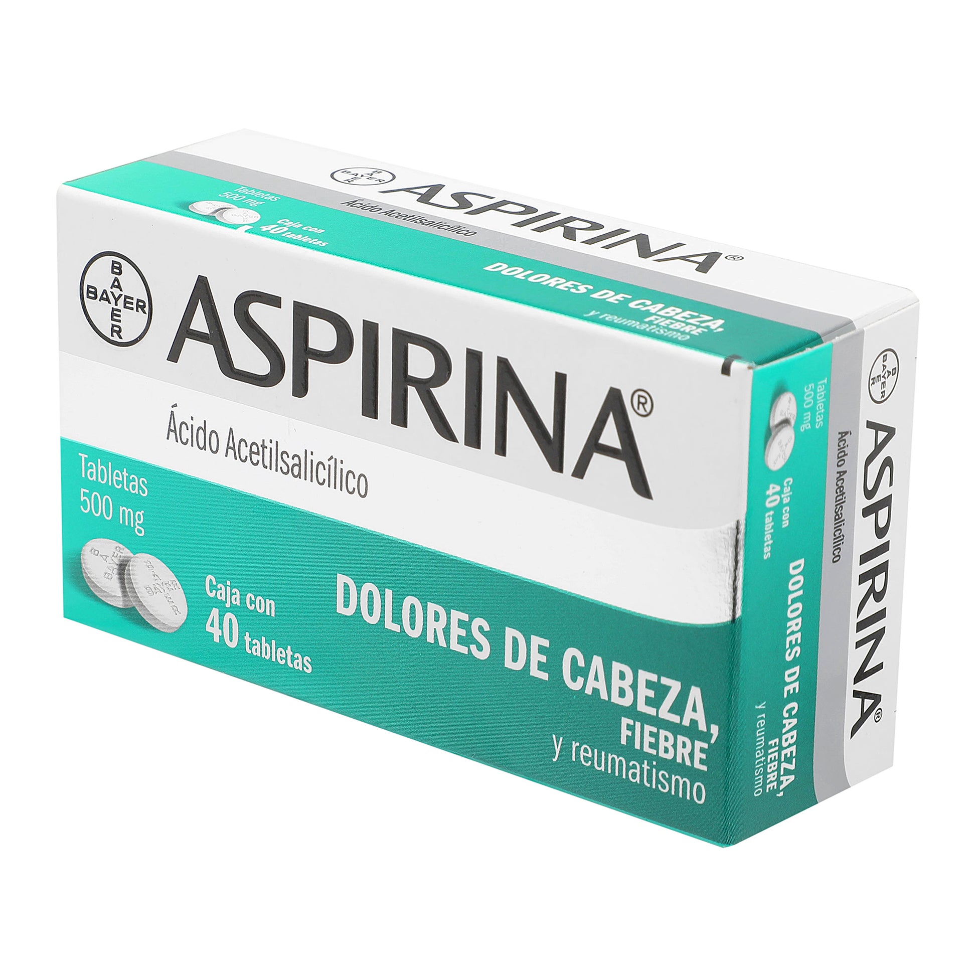 Aspirina 500Mg Con 40 Tabletas (Acido Acetilsalicilico) 1 - 7501008491966