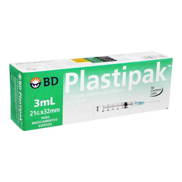 Jeringa Plastipak 3Ml 21Gx32Mm Con 5 - WeCare Pharma