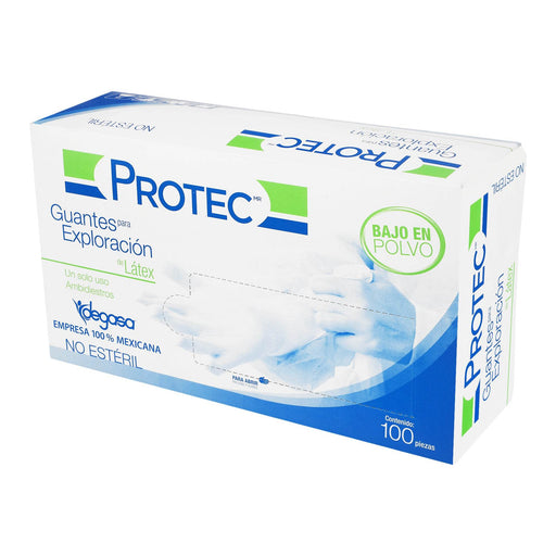 Guante De Látex Para Exploracion No Estéril Protec Chico Con 100 - WeCare Pharma