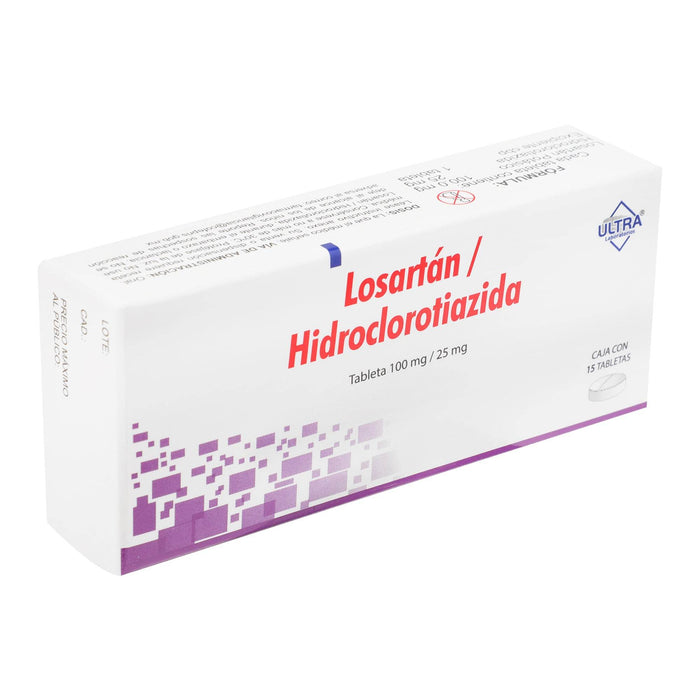 Losartan/Hidroclorotiazida 100Mg/25Mg Con 15 Ultra Tabletas - WeCare Pharma