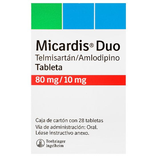 Micardis Duo 80Mg/10Mg Con 28 Tabletas (Telmisartan/Amlodipino) 1 - 7501037920154