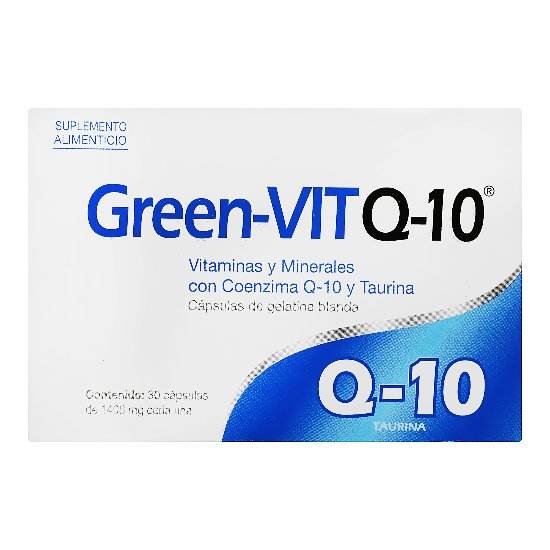 Green-Vit Q10 1400Mg Con 10 Capsulas (Vitaminas/Minerales/Q10/Taurina) - WeCare Pharma