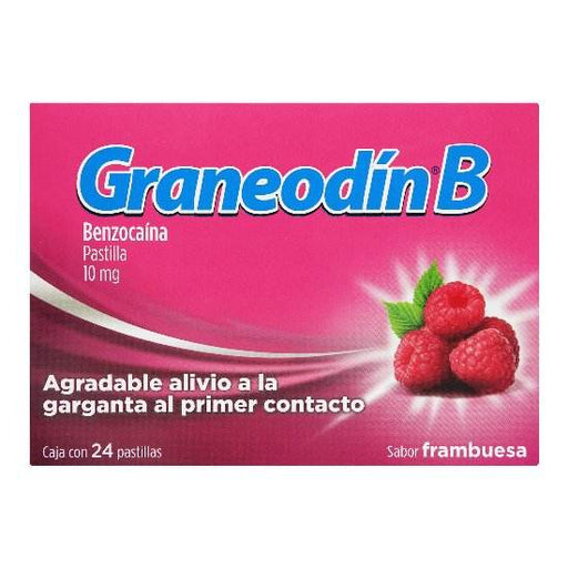 Graneodin B Pastilla 10Mg Frambuesa Con 24 (Benzocaina) - WeCare Pharma