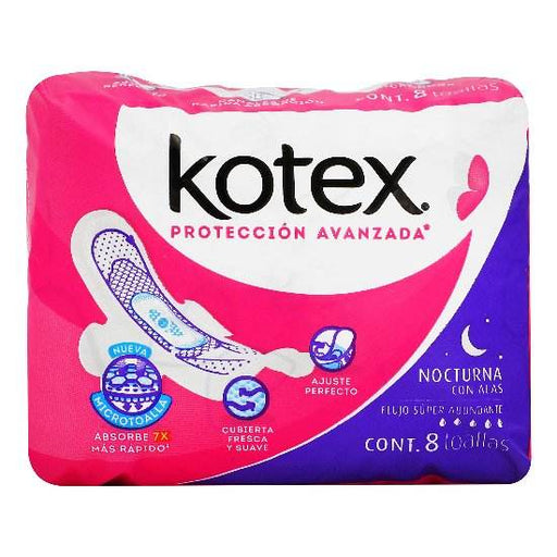 Toallas Kotex Nocturna Con 8 - WeCare Pharma