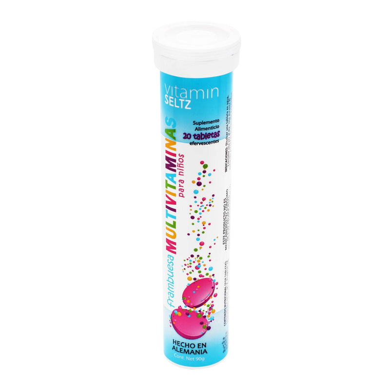 Multivitaminas/Vitamina C Niños Efervecente V 90Mg Con 20 Frambuesa Seltz Tabletas - WeCare Pharma