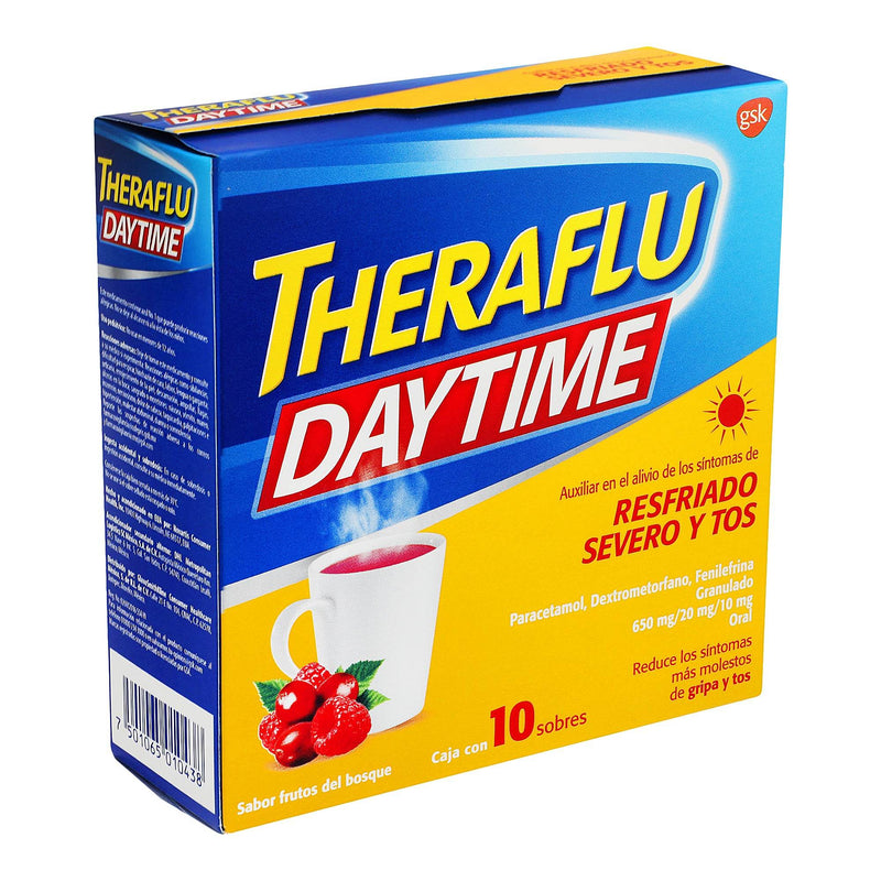 Theraflu Daytime Sobres 650Mg/20Mg/10Mg Con 10 Frutos (Paracetamol/Dextrometorfano/Fenilefrina) - WeCare Pharma
