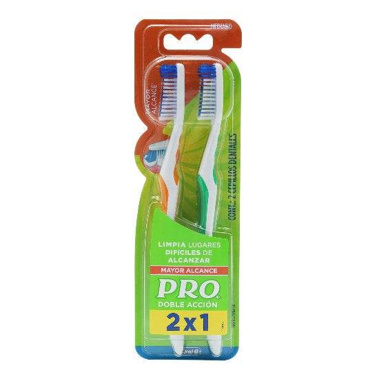 Cepillo Dental Mediano Pro-Doble Accion Con 2 - WeCare Pharma
