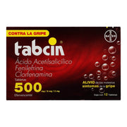 Tabcin Efervecente V 500Mg/8Mg/2Mg Con 12 Tabletas (Ac Acetilsalicilico/Fenilefrina/Clofernamina) - WeCare Pharma