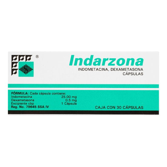 Indarzona 25Mg/0.5Mg Capsulas (Indometacina/Dexametasona) 1 - 7501547509016