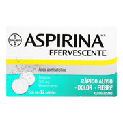 Aspirina Efervecente Vescente 500Mg Con 12 Tabletas (Acido Acetilsalicilico) - WeCare Pharma