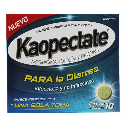 Kaopectate 129Mg/280Mg/30Mg Con 10 Tabletas (Neomicina/Caolin/Pectina) 1 - 650240036187