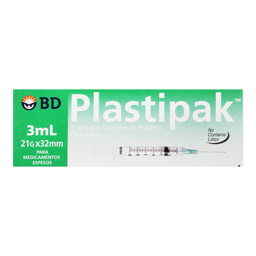 Jeringa Plastipak 3Ml 21Gx32Mm Con 5 - WeCare Pharma