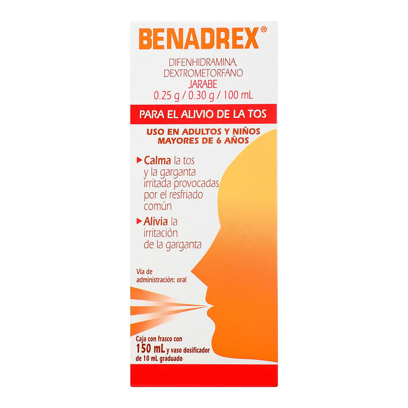 Benadrex Jarabe 0.25G/0.30G/100Ml 150Ml (Difenhidramina Dextrometorfano) - WeCare Pharma