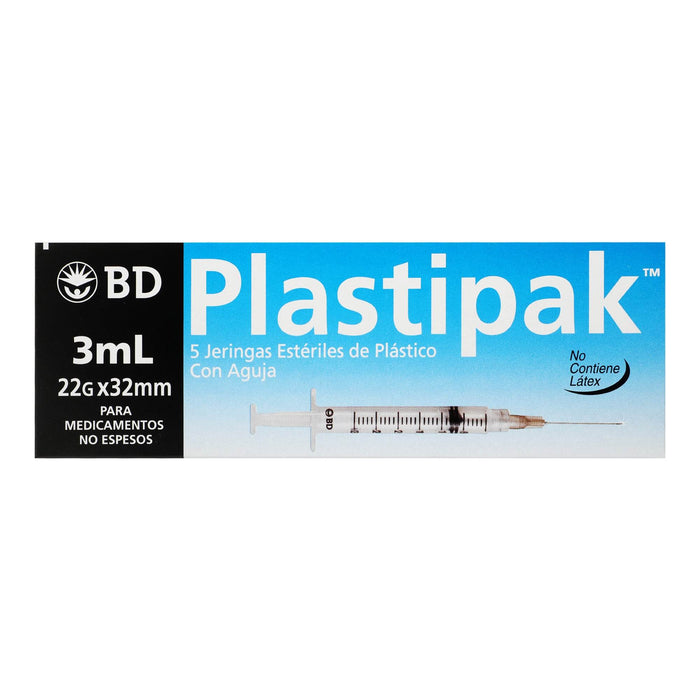 Jeringa Plastipak 3Ml 22Gx32Mm Con 5 - WeCare Pharma