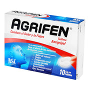 Agrifen 500Mg/25Mg/5Mg/4Mg Con 10 Tabletas (Paracetamol/Cafeina/Fenilefrina) - WeCare Pharma