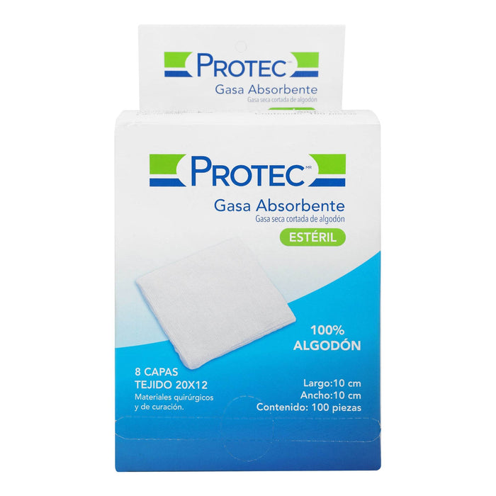 Gasa Estéril Protec 10X10Cm Con 100 - WeCare Pharma