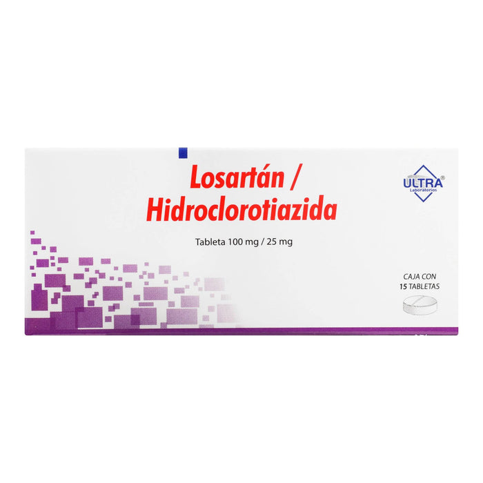 Losartan/Hidroclorotiazida 100Mg/25Mg Con 15 Ultra Tabletas - WeCare Pharma