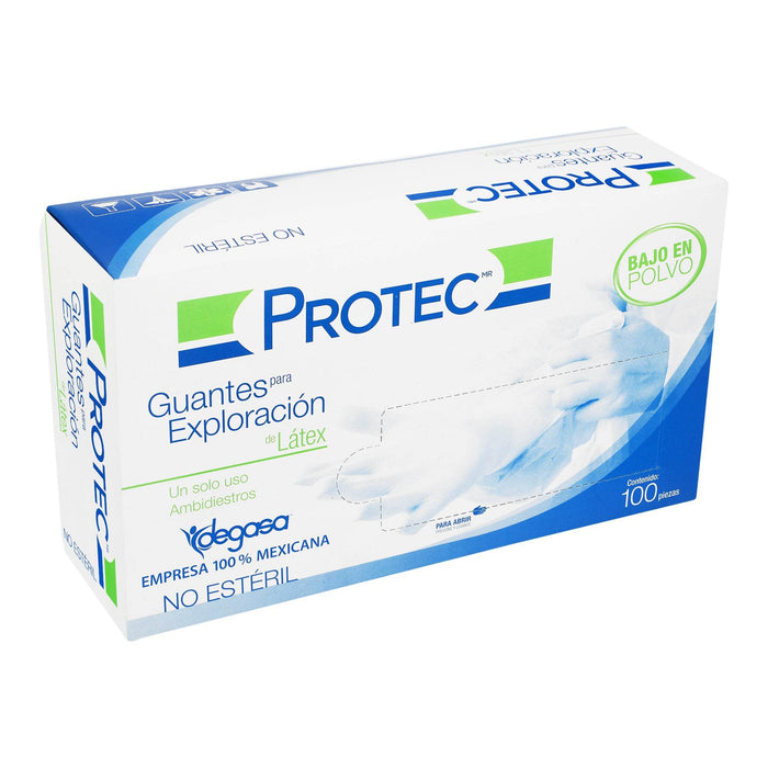 Guante De Látex Para Exploracion No Estéril Protec Chico Con 100 - WeCare Pharma