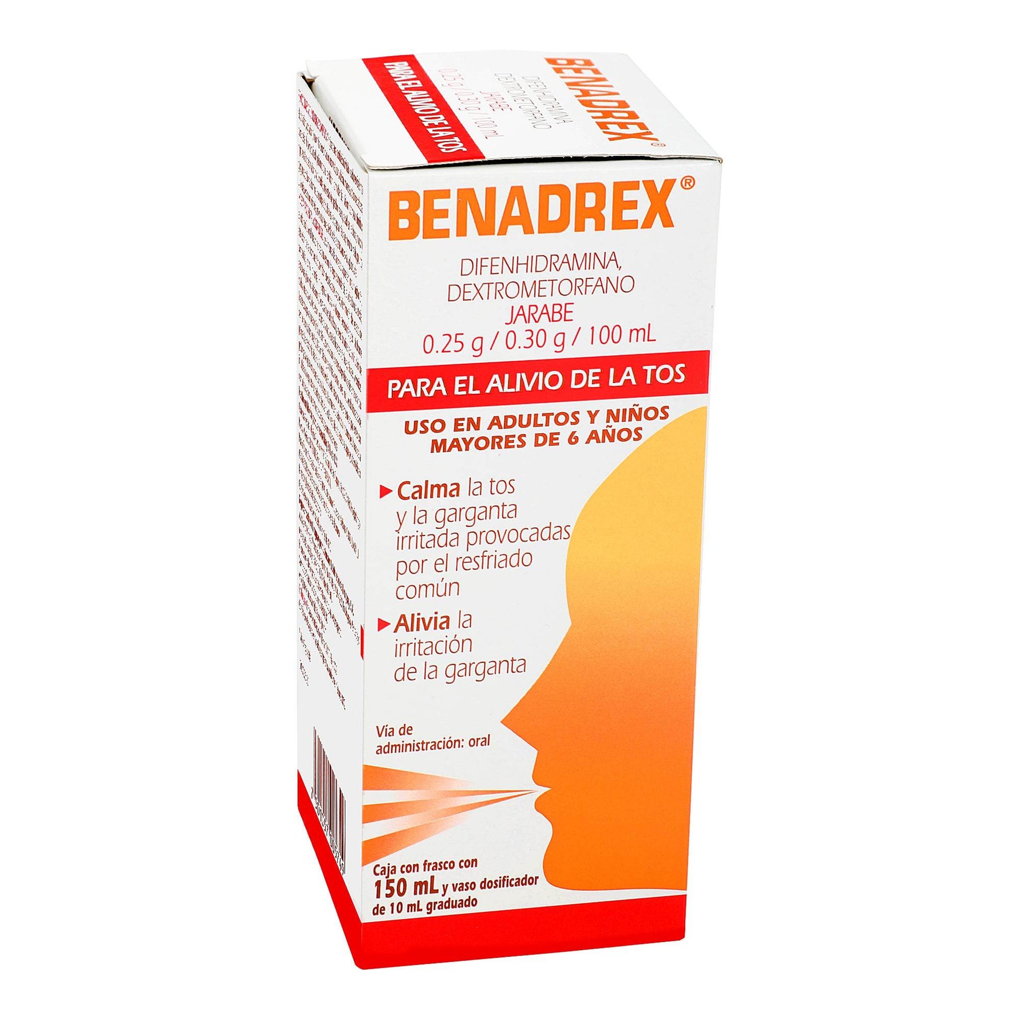 Benadrex Jarabe 0.25G/0.30G/100Ml 150Ml (Difenhidramina Dextrometorfan ...