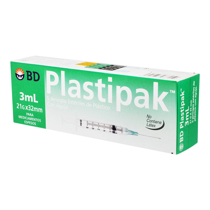 Jeringa Plastipak 3Ml 21Gx32Mm Con 5 - WeCare Pharma