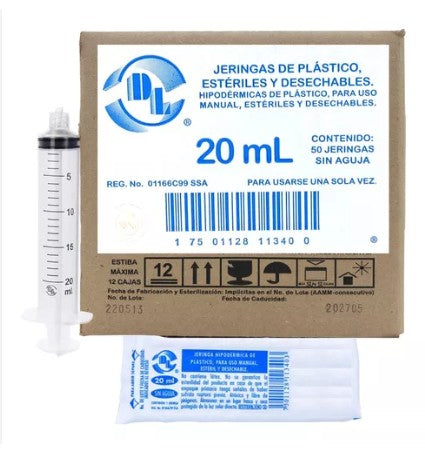 Jeringa 20Ml Dl Sin Aguja Cajas Con 100