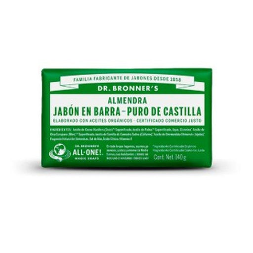 Jabon De Castilla Barra Almendra 140G Dr Bronners 018787506004