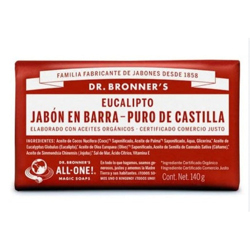 Jabon De Castilla Barra Eucalipto 140G Dr Bronners 018787506035