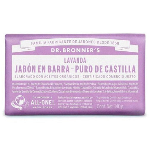 Jabon De Castilla Barra Lavanda 140G Dr Bronners 018787506042
