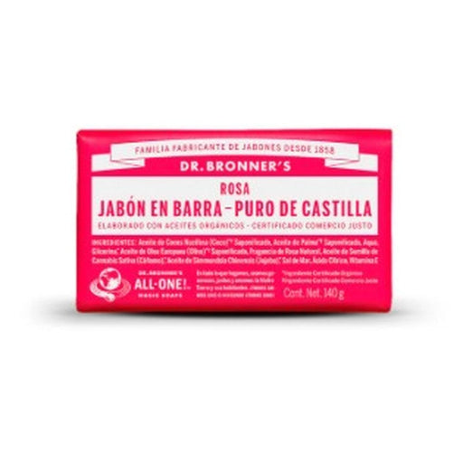 Jabon De Castilla Barra Rosas 140G Dr Bronners 018787506066