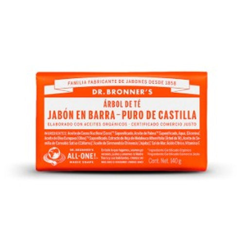 Jabon De Castilla Barra Tea Tree 140G Dr Bronners 018787506073