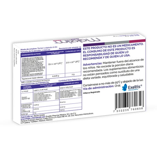 Makzim Probioticos Suplemento Alimenticio Capsulas Con 15 7502235760658  reverso 1