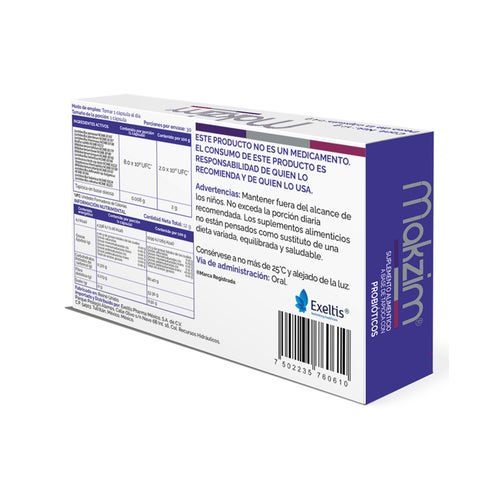 Makzim Probioticos Suplemento Alimenticio Capsulas Con 30 7502235760610 reverso 1