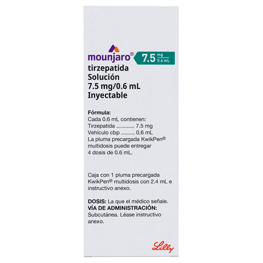 Mounjaro Kiwipen (Tirzepatida) Pluma 7.5Mg/0.6Ml C1 7501082243734