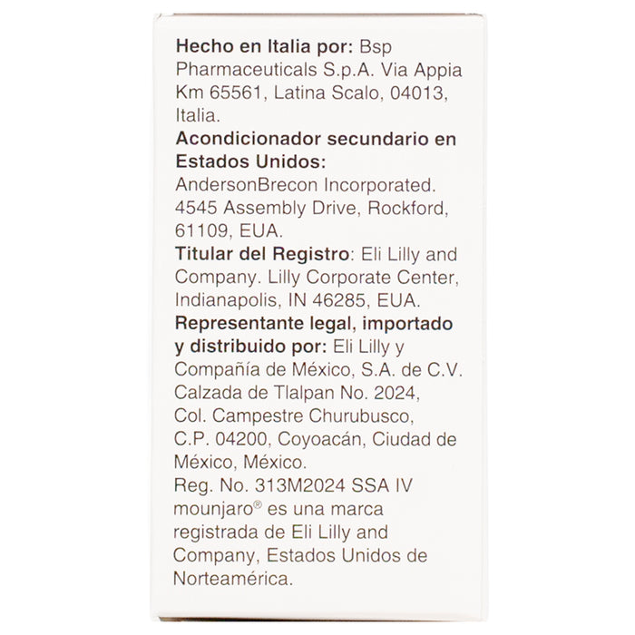 Mounjaro (Tirzepatida) Frasco Ampolleta 2.5Mg/0.5 Ml Con 1 Dosis Unica 7501082243635