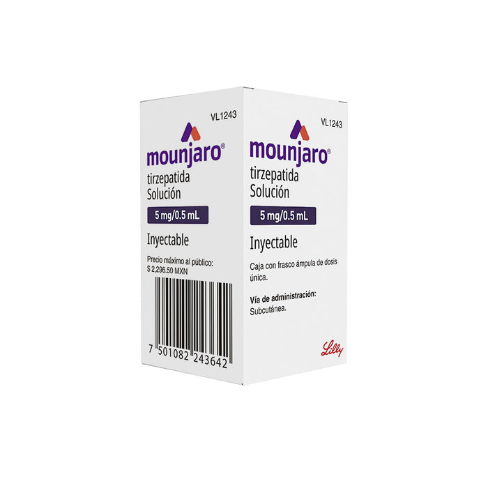 Mounjaro (Tirzepatida) Frasco Ampolleta 5Mg/0.5 Ml Con 1 Dosis Unica - 7501082243635