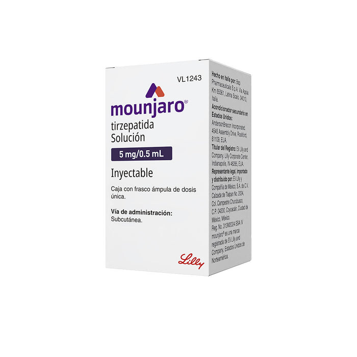 Mounjaro (Tirzepatida) Frasco Ampolleta 5Mg/0.5 Ml Con 1 Dosis Unica - 7501082243635