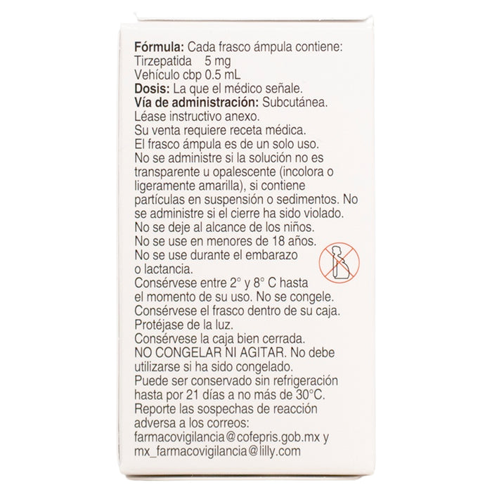 Mounjaro (Tirzepatida) Frasco Ampula 5Mg/0.5 Ml C1 7501082243642