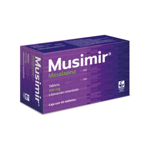 Musimir (Mesalazina) Tabletas 500Mg Con 40 7501300421791 costado