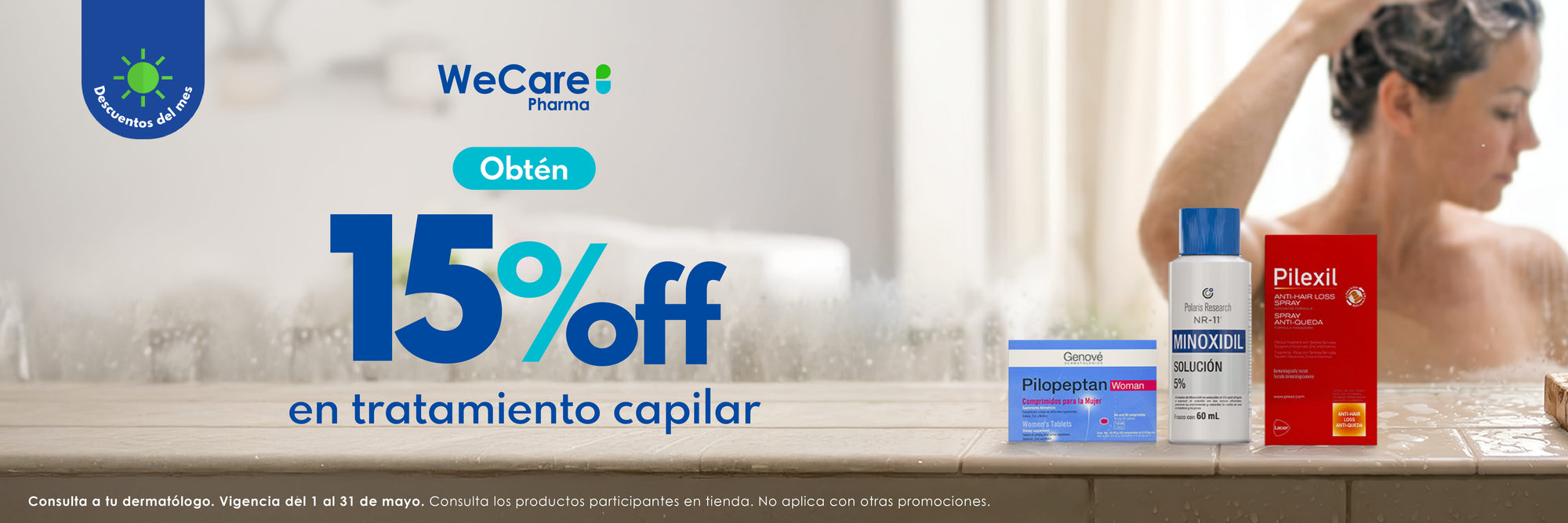 Obtén 15% de descuento en tratamiento capilar
