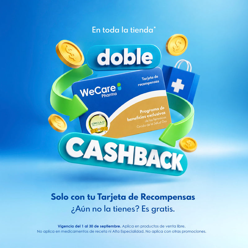Promoción, doble cashback, solo con tu tarjeta de Recompensas. ¿Aún no la tienes? Es gratis.