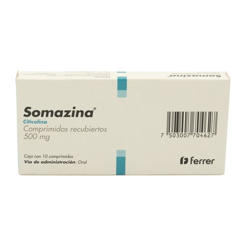 Somazina 500Mg Con 10 Comprimidos (Citicolina) 7503007704627