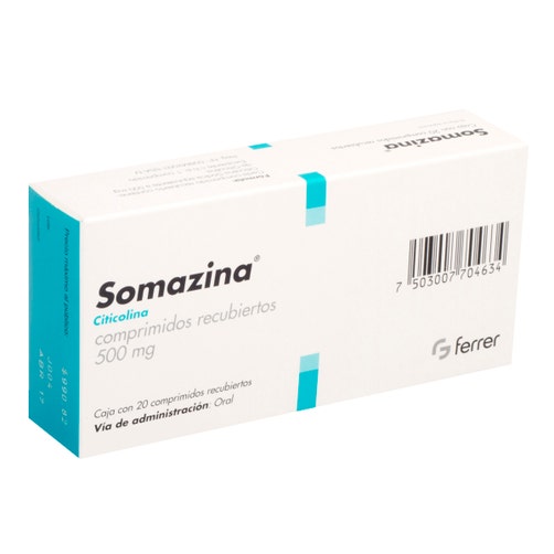 Somazina 500Mg Con 20 Tabletas (Citicolina) 7503007704634